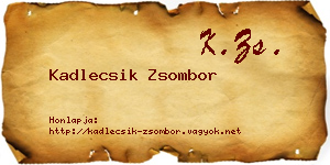 Kadlecsik Zsombor névjegykártya