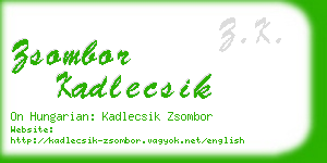 zsombor kadlecsik business card